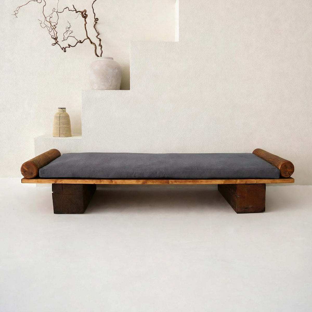 Coussin de banc en lin épais, housse amovible, sur mesure - vue 7