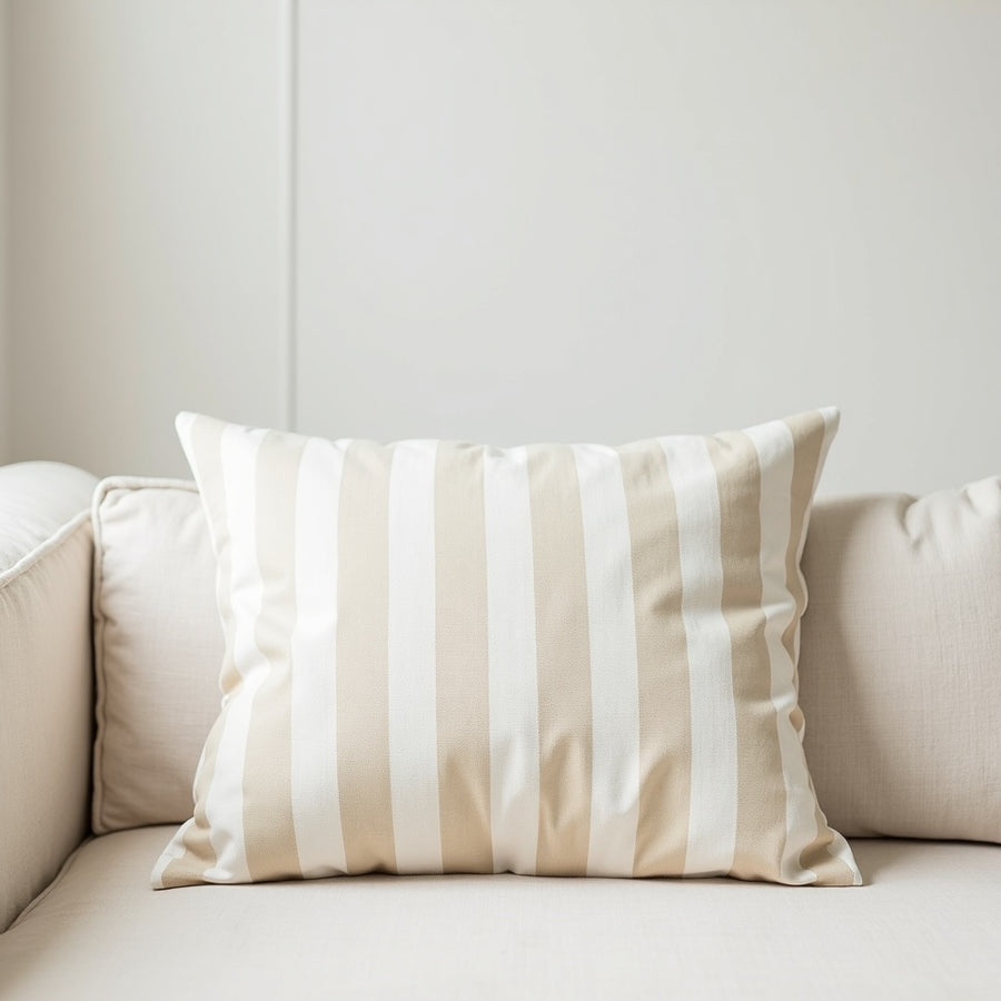 Coussin en lin à rayures, housse ou coussin complet - vue 3