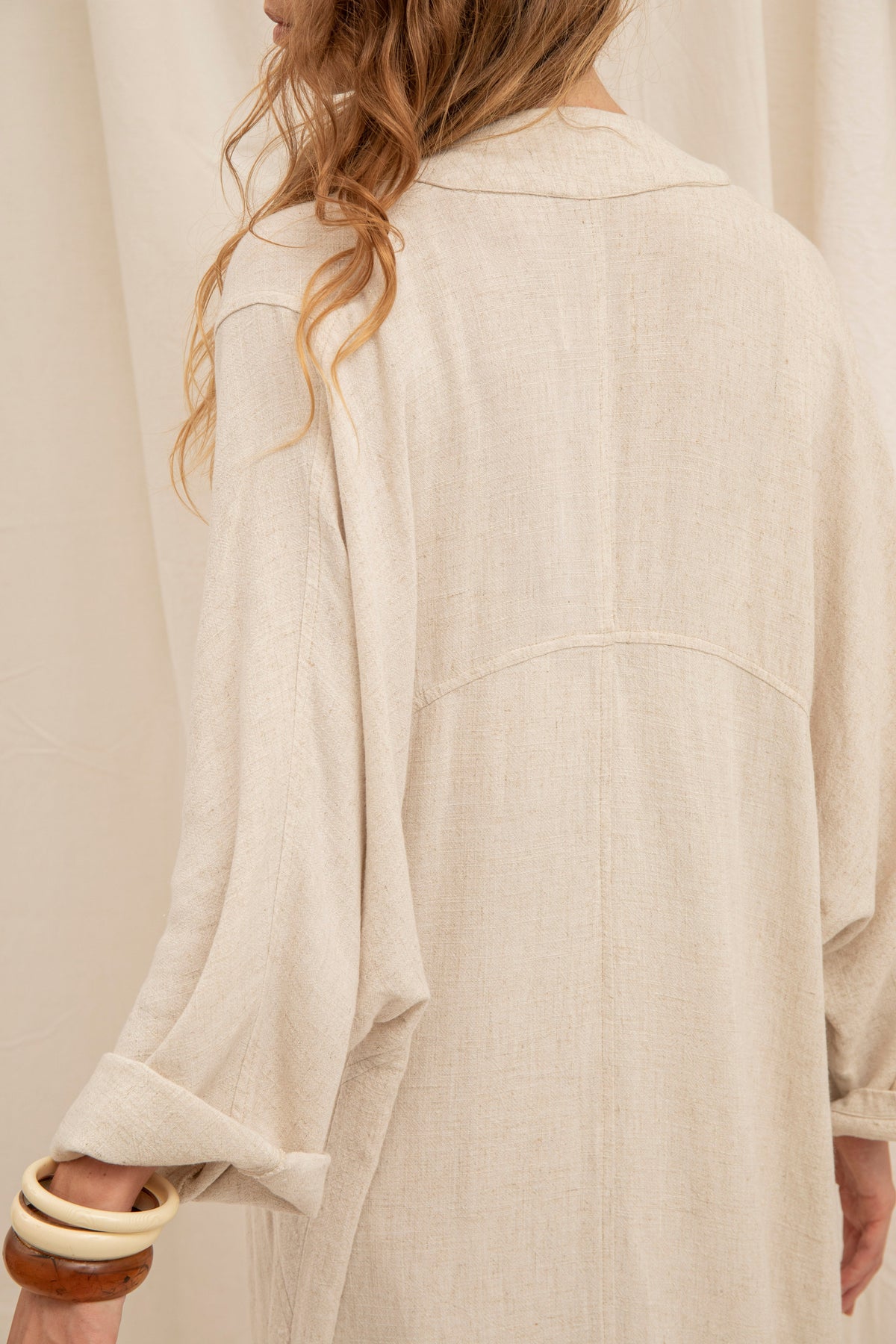 Veste kimono longue Émilie, vue de profil