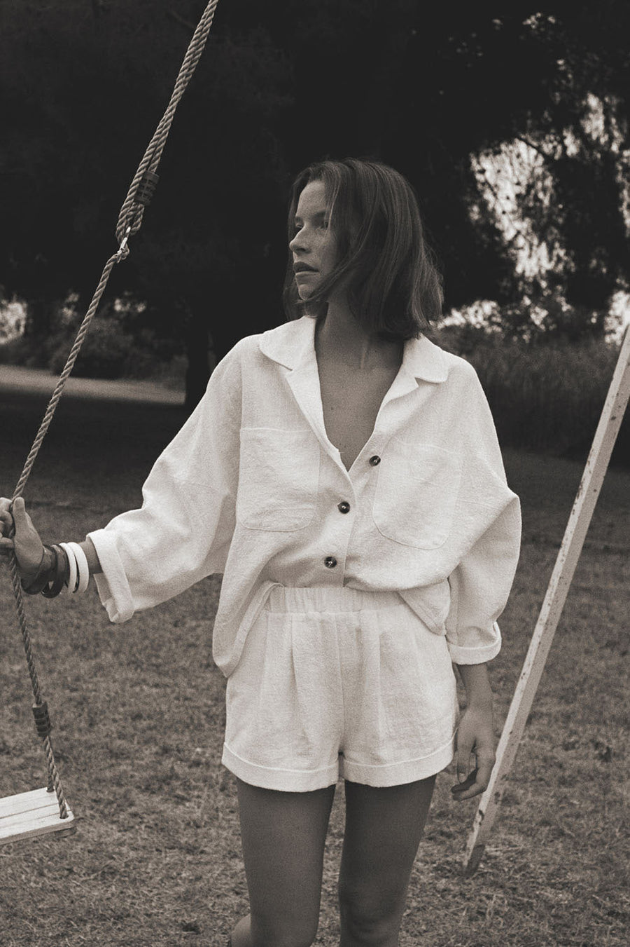 Short Roma, teinte naturelle, gros plan sur la matière