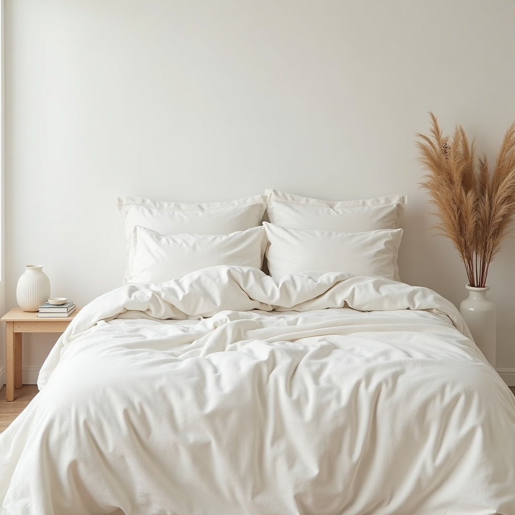 Housse de couette en lin lavé, blanc cassé, fermeture éclair - vue 5