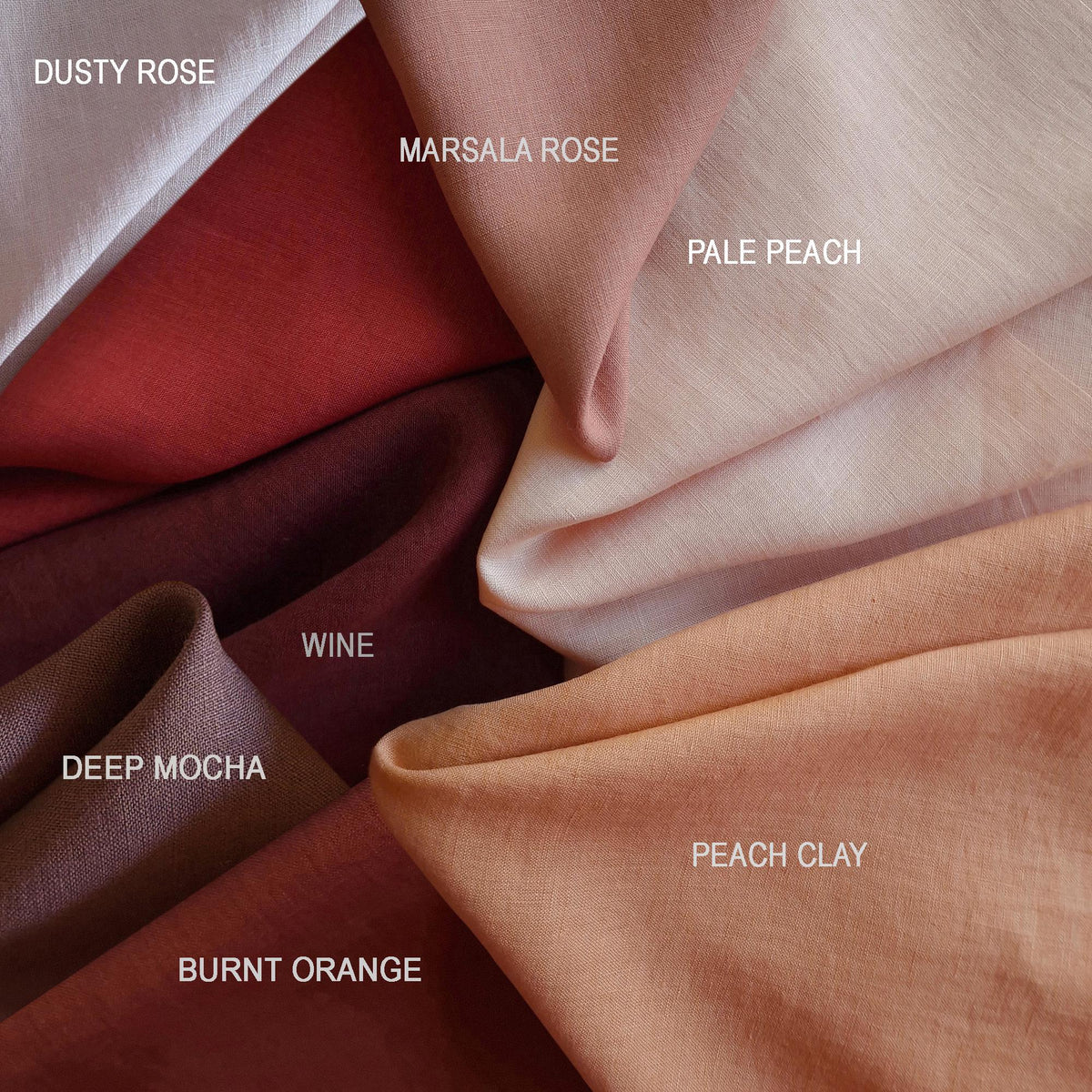 Chemin de table en lin, rose marsala, plusieurs tailles