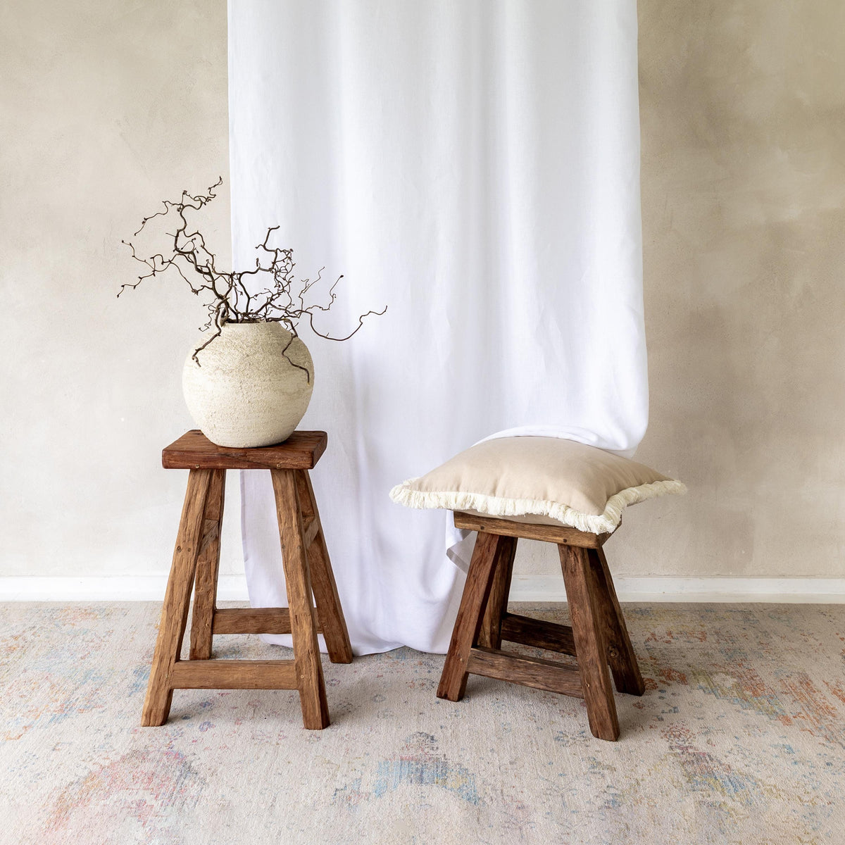 Housse de coussin en lin à franges, coussin décoratif