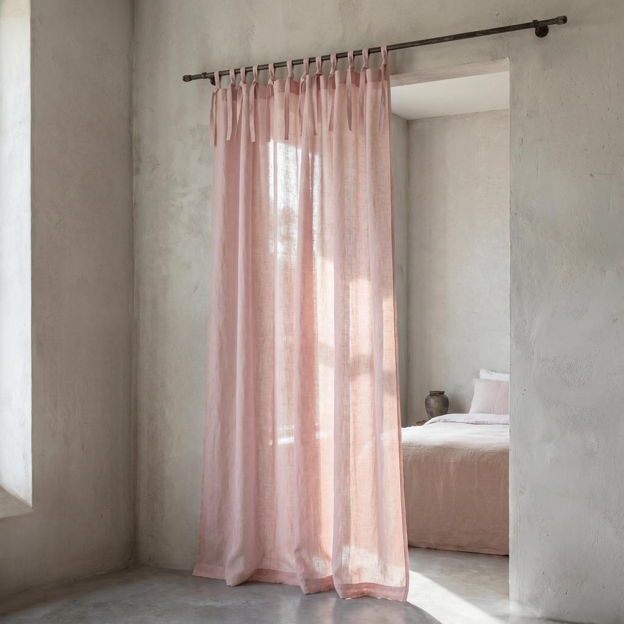 Rideau en lin à nouettes, panneau sur mesure