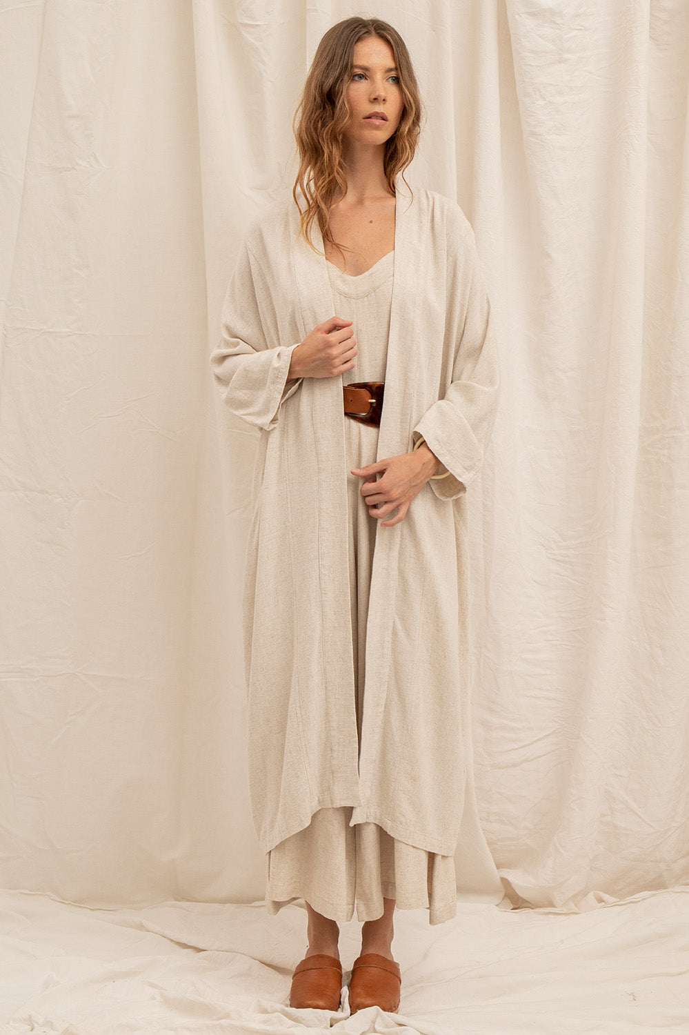 Veste kimono longue Émilie, vue de face