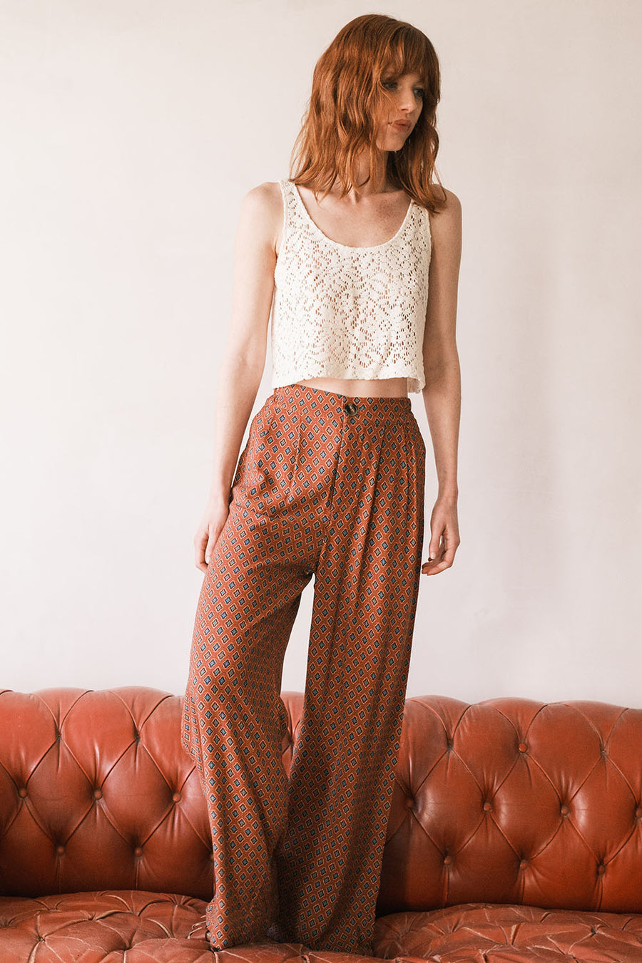 Pantalon Alba, motif terre du sud, vue de face