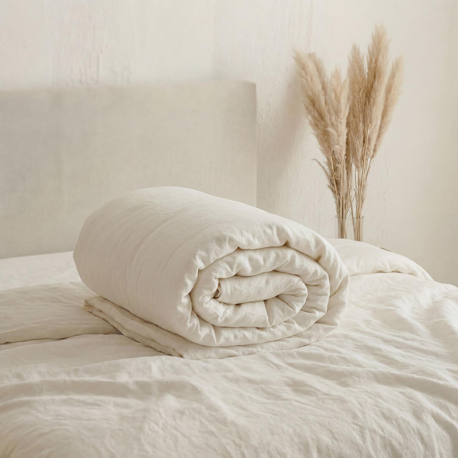 Parure de lit en lin, housse de couette et taies assorties - vue 5