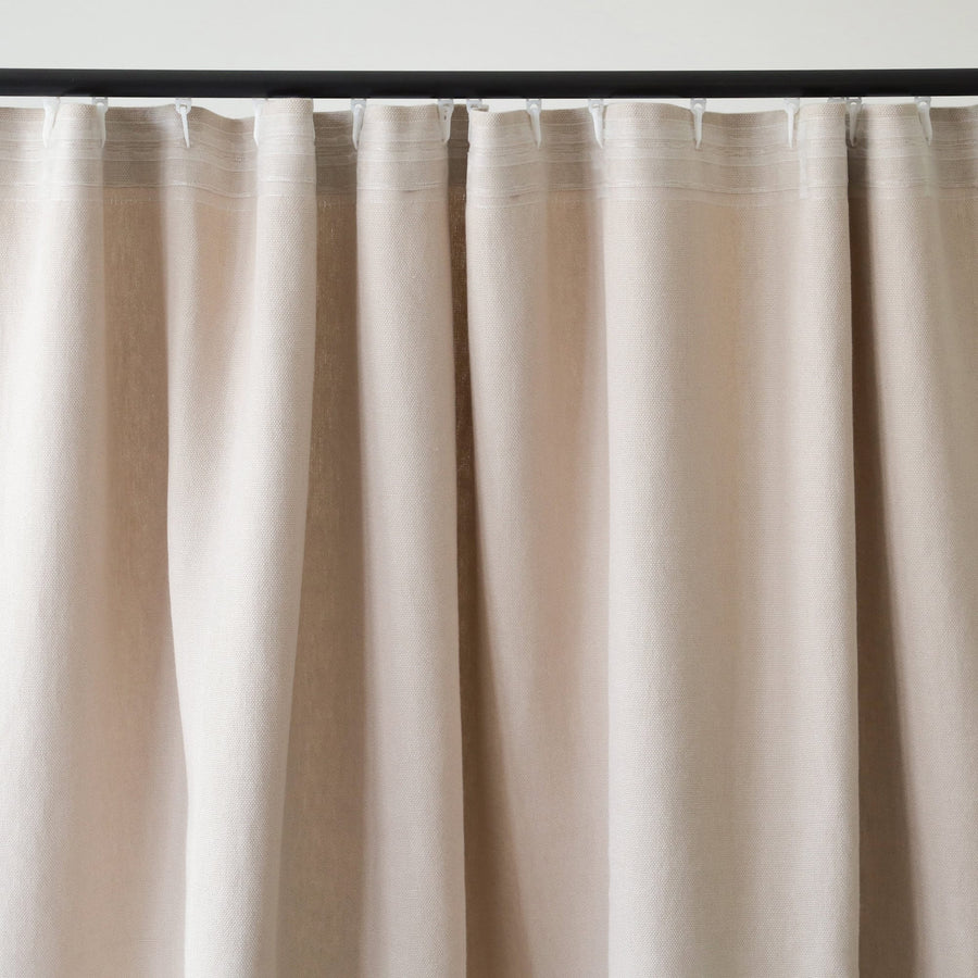 Rideau en lin naturel, panneau sur mesure, ruflette à crochets - vue 8