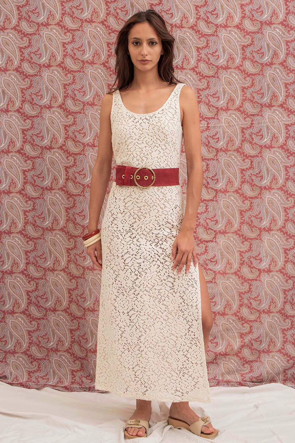 Robe Sophia en crochet, gros plan sur la matière
